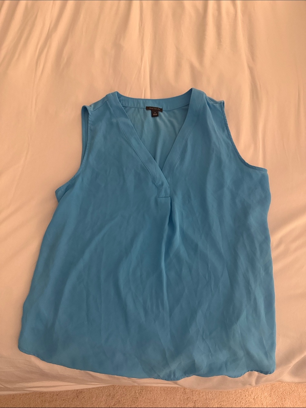 Ann Taylor Sky Blue V-Neck Sleeveless Camisole